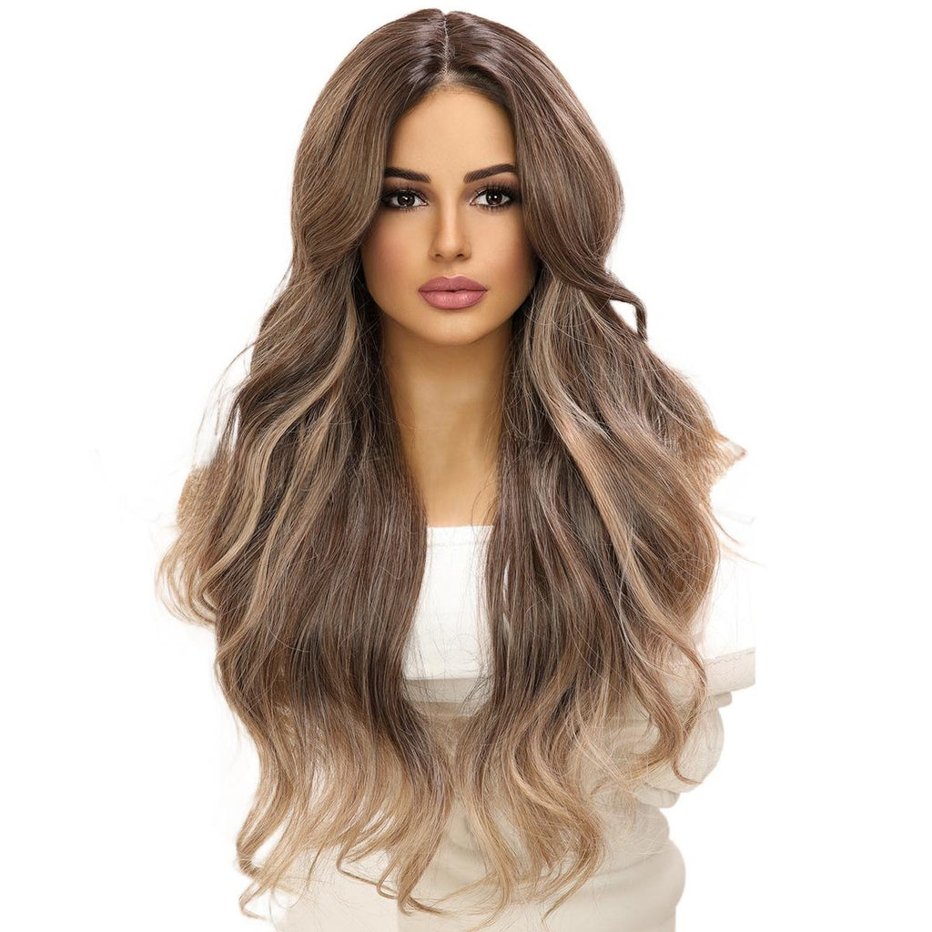 Fashion Wig Brown Gradient Highlight Lace Wig