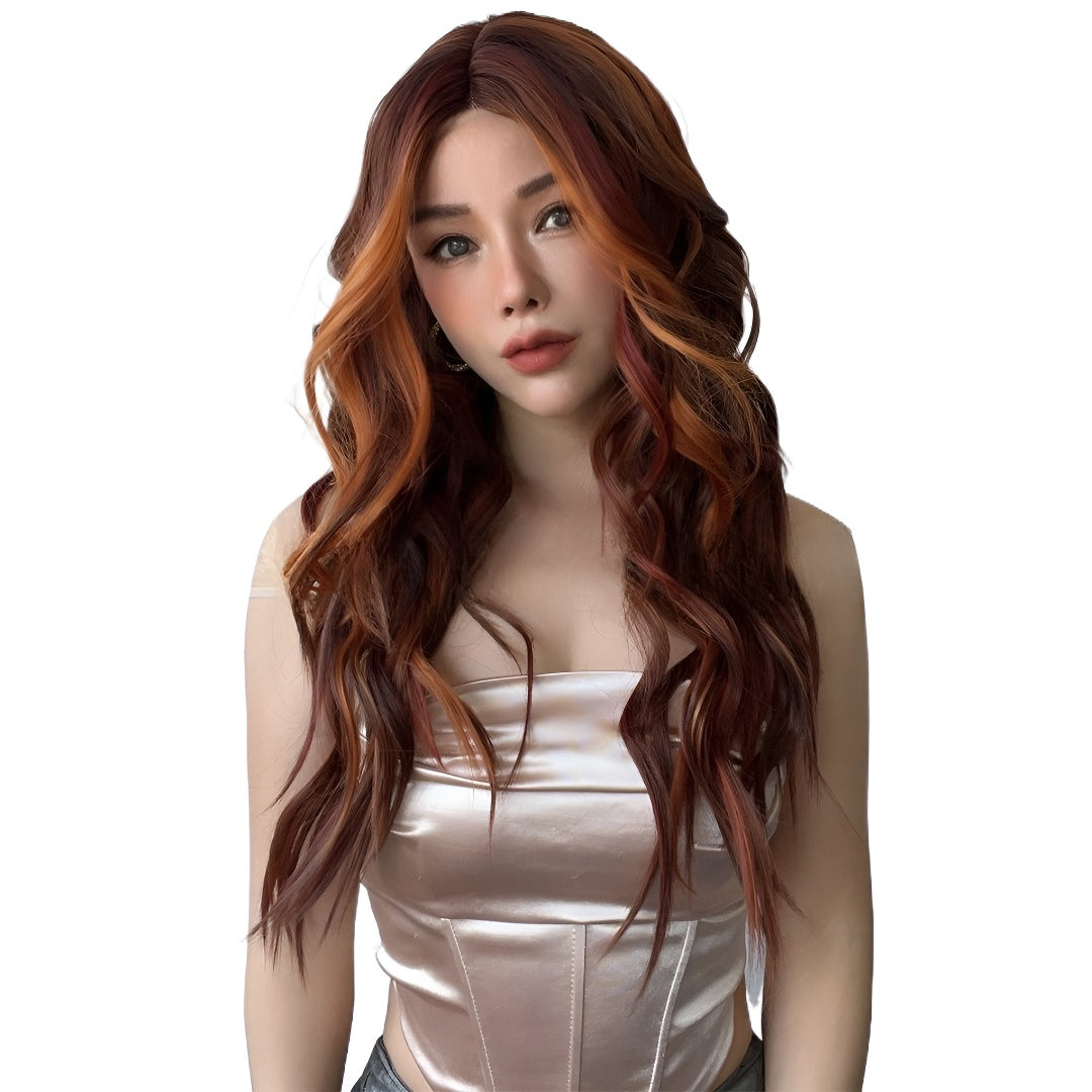 European and American Style Lace Front Wig Coffee Color Curly Hair Hot-Selling Wig