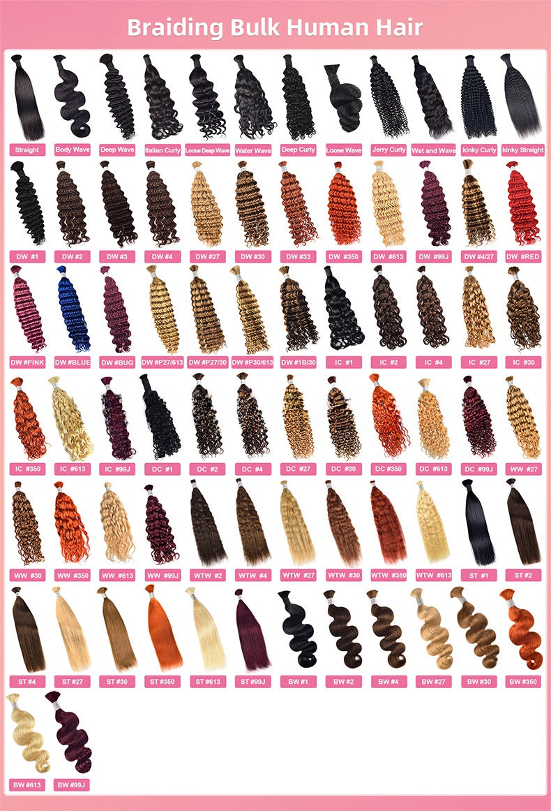 100% Human Hair Braiding Bulk Hair Real Hair Wig Human Hair