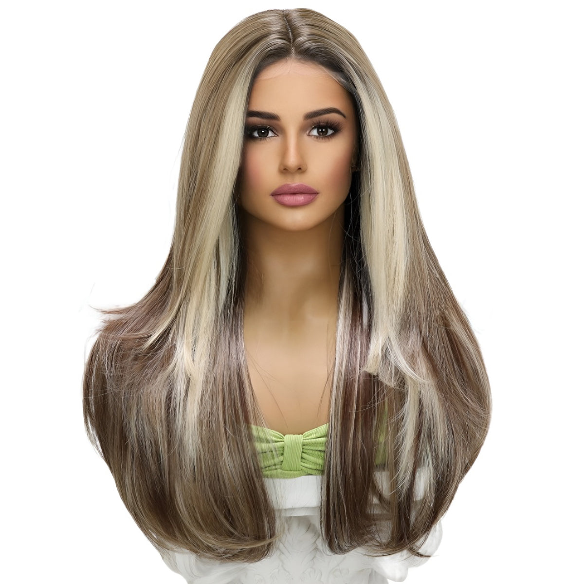 Fashion Wig Black and Gold Gradient Curly Wig Popular Wig