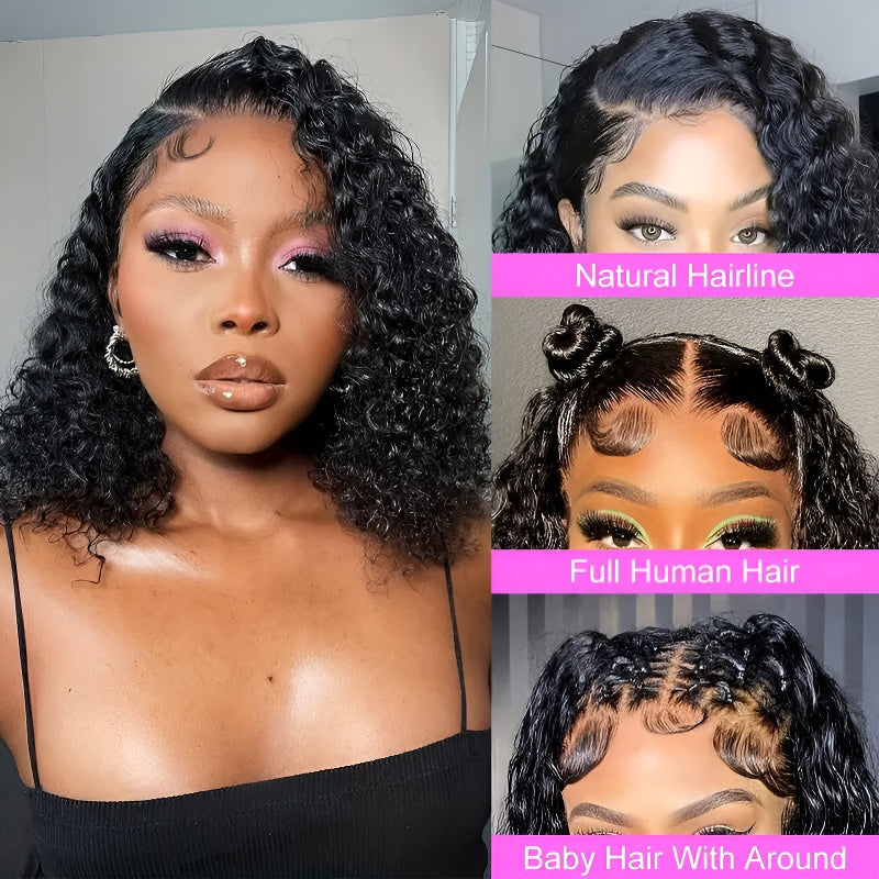 Lace Wig Women's Small Curly Short Curly Hair Afro Fluffy Natural Full Head Wig