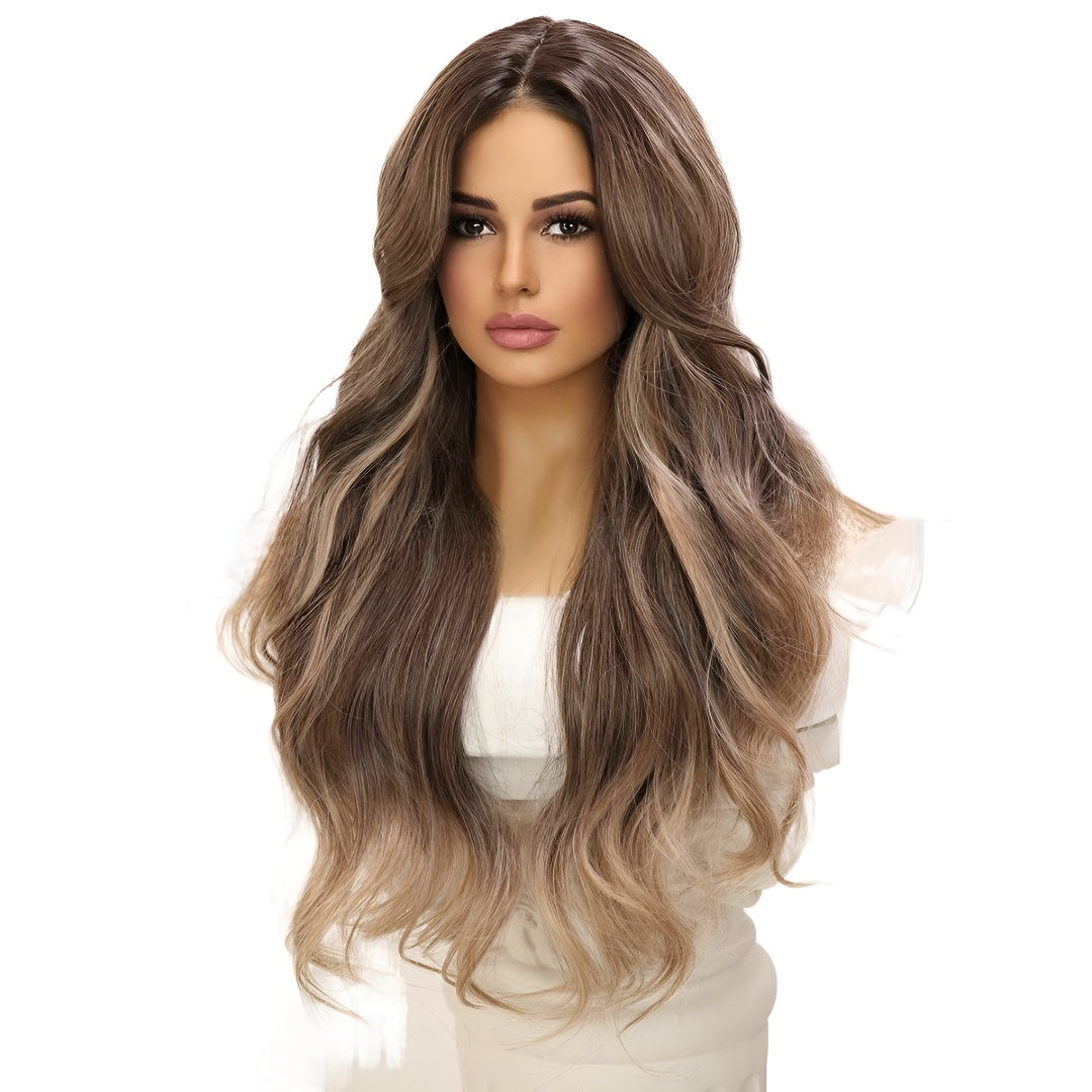 Fashion Wig Brown Gradient Highlight Lace Wig