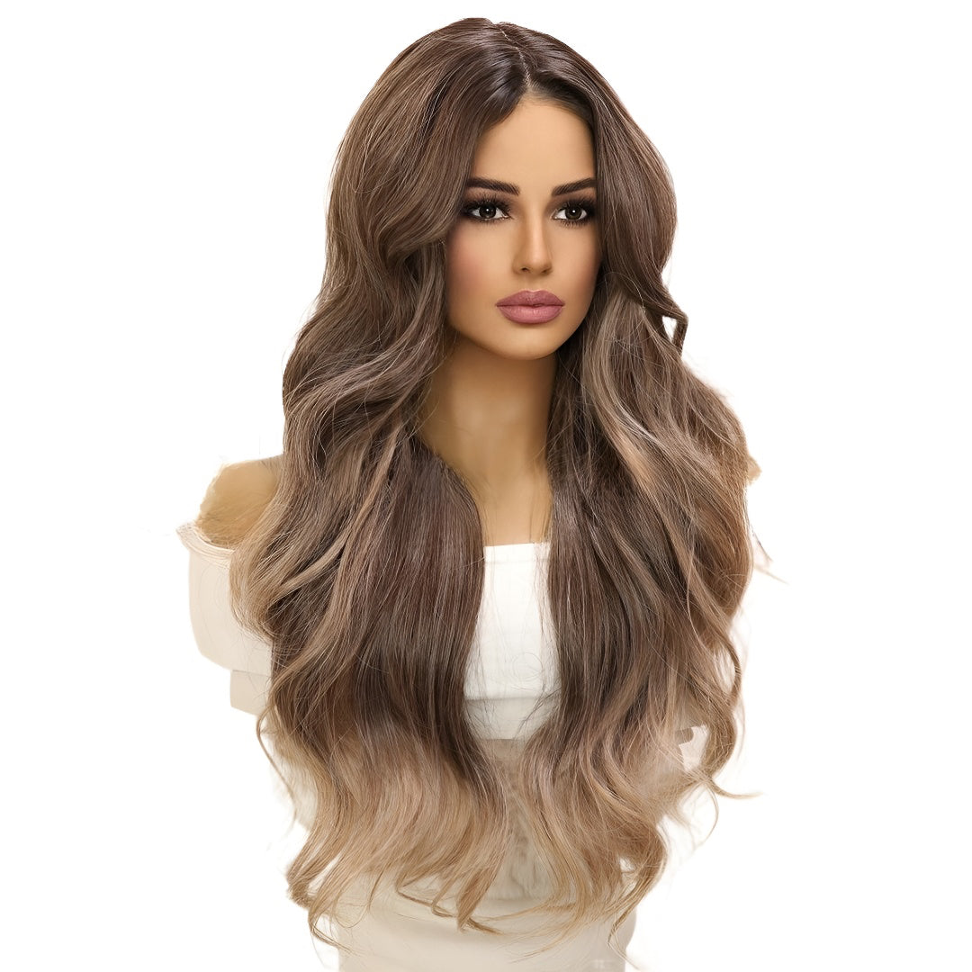 Fashion Wig Brown Gradient Highlight Lace Wig