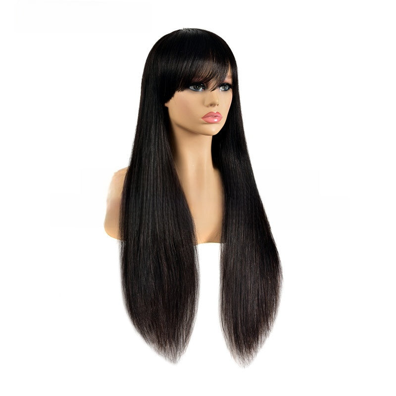 Headgear Straight Wigs Brazilian Hair Real Human Hair Long Straight Wig