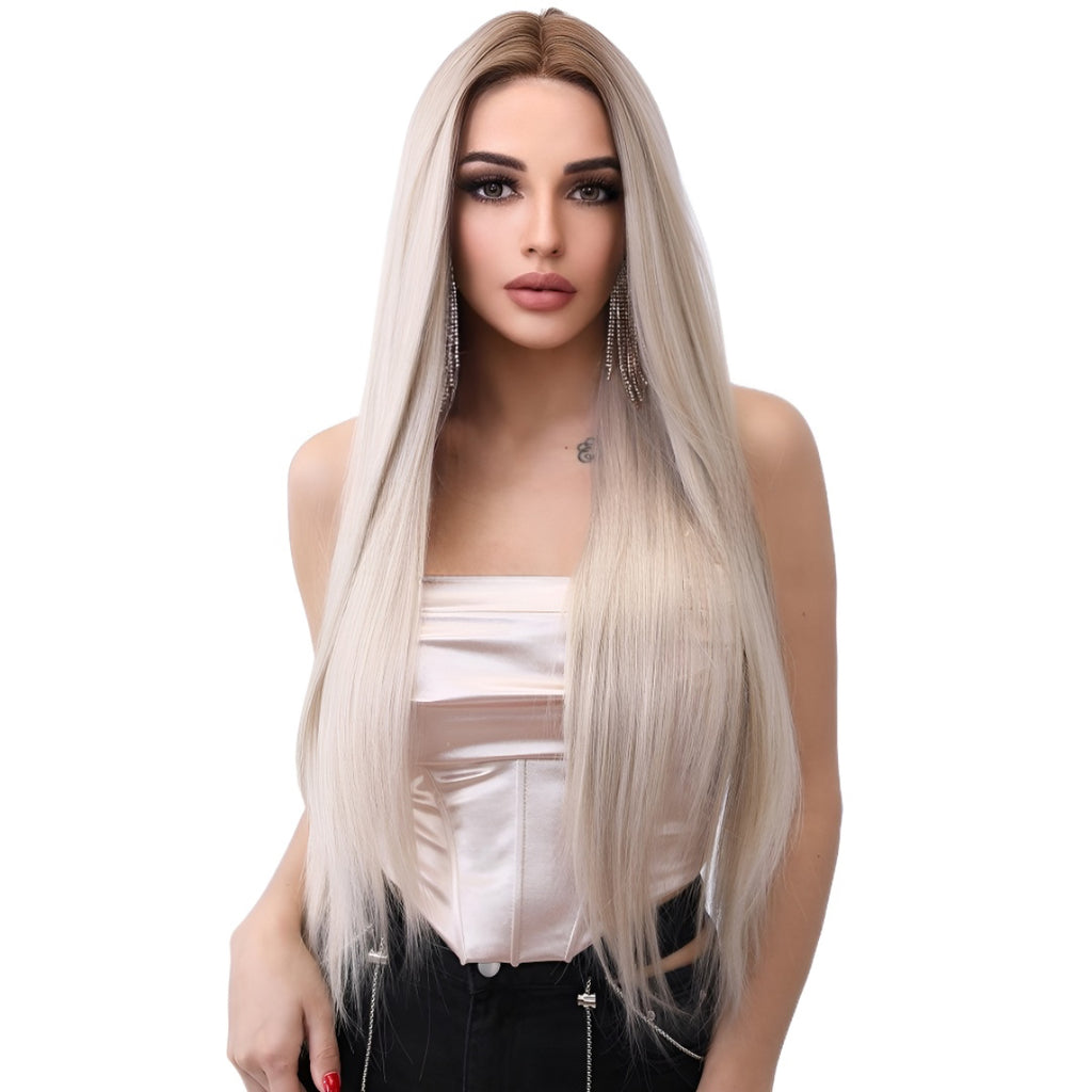 Hot-selling 32inch White Wig 13*6*1 Lace White Straight Hair Style Heat Resistant Breathable