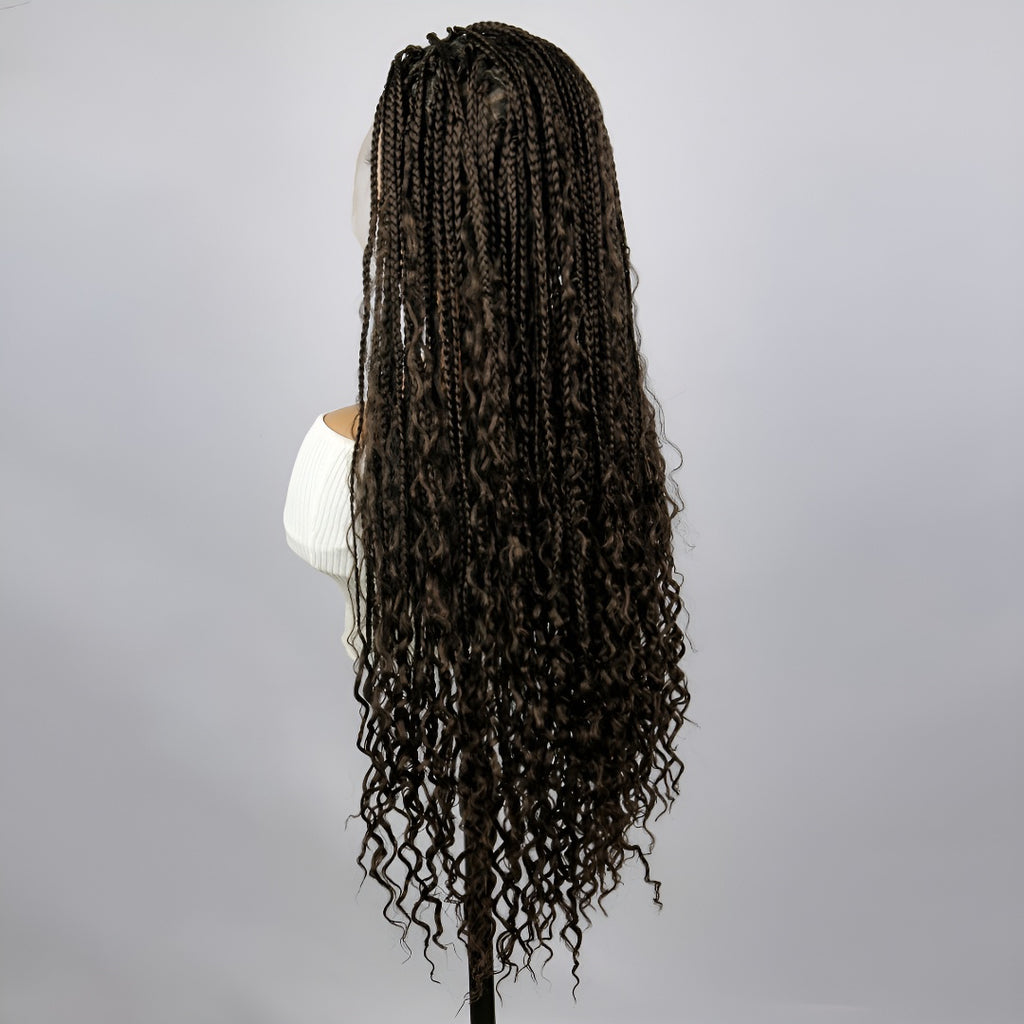 Three-strand Braid Princess Wig for Women Full Lace Braid Headpiece Crochet Dreadlocks