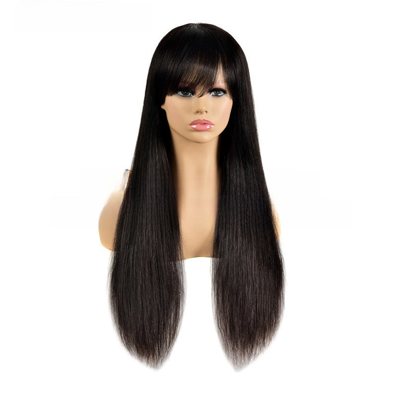 Headgear Straight Wigs Brazilian Hair Real Human Hair Long Straight Wig