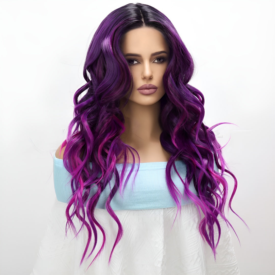 Fashion Front Lace Wig Purple Curly Hair Hot-Selling Wig