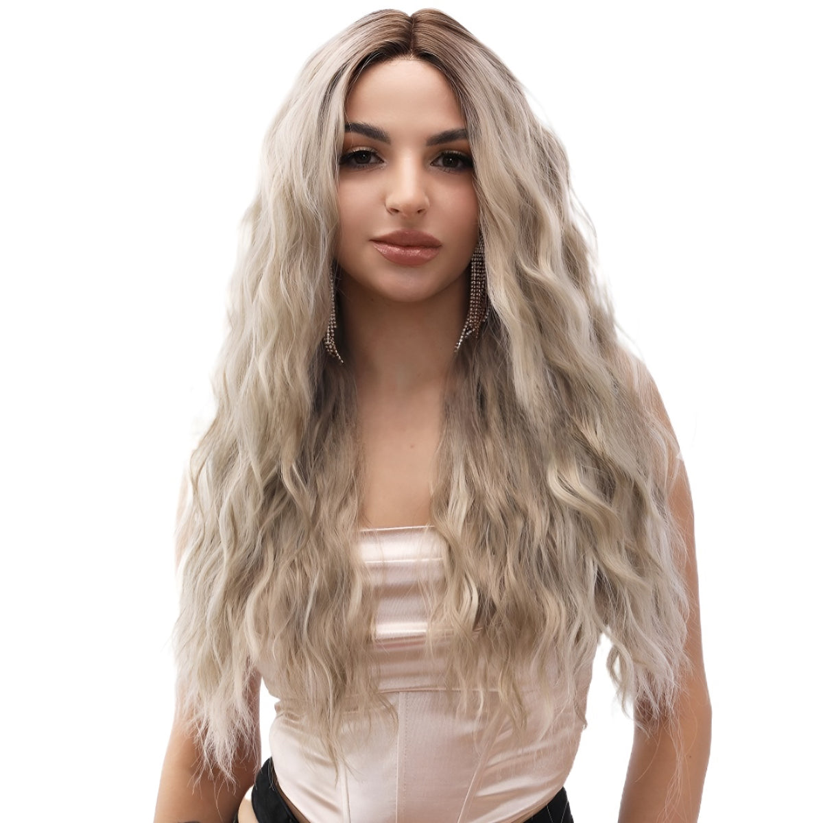Fashion Front Lace Wig High-Grade Gray Curly Wig Hot-Selling Wig