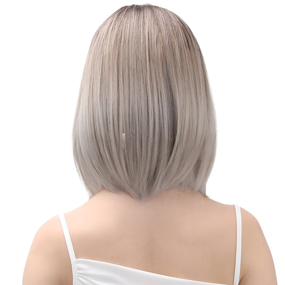 Top-Selling Product Fashion Wig Female Medium Gradient Gray Straight Hair Headgear