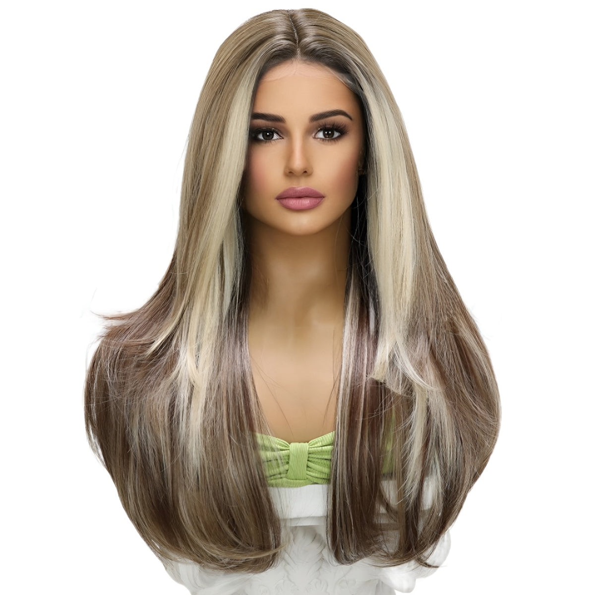 Fashion Wig Black and Gold Gradient Curly Wig Popular Wig