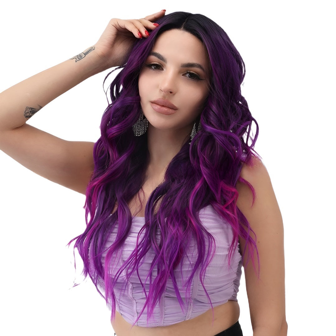 Fashion Front Lace Wig Purple Curly Hair Hot-Selling Wig