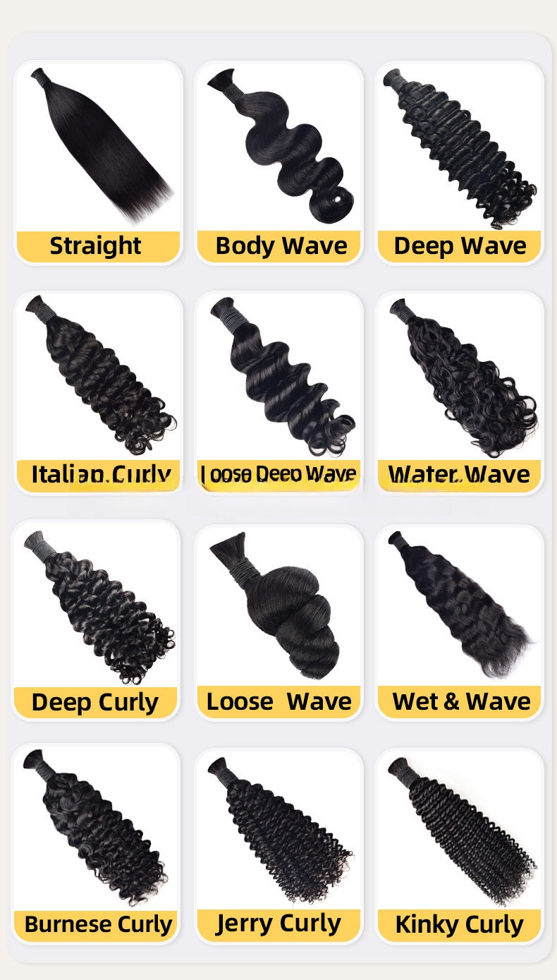 100% Human Hair Braiding Bulk Hair Real Hair Wig Human Hair