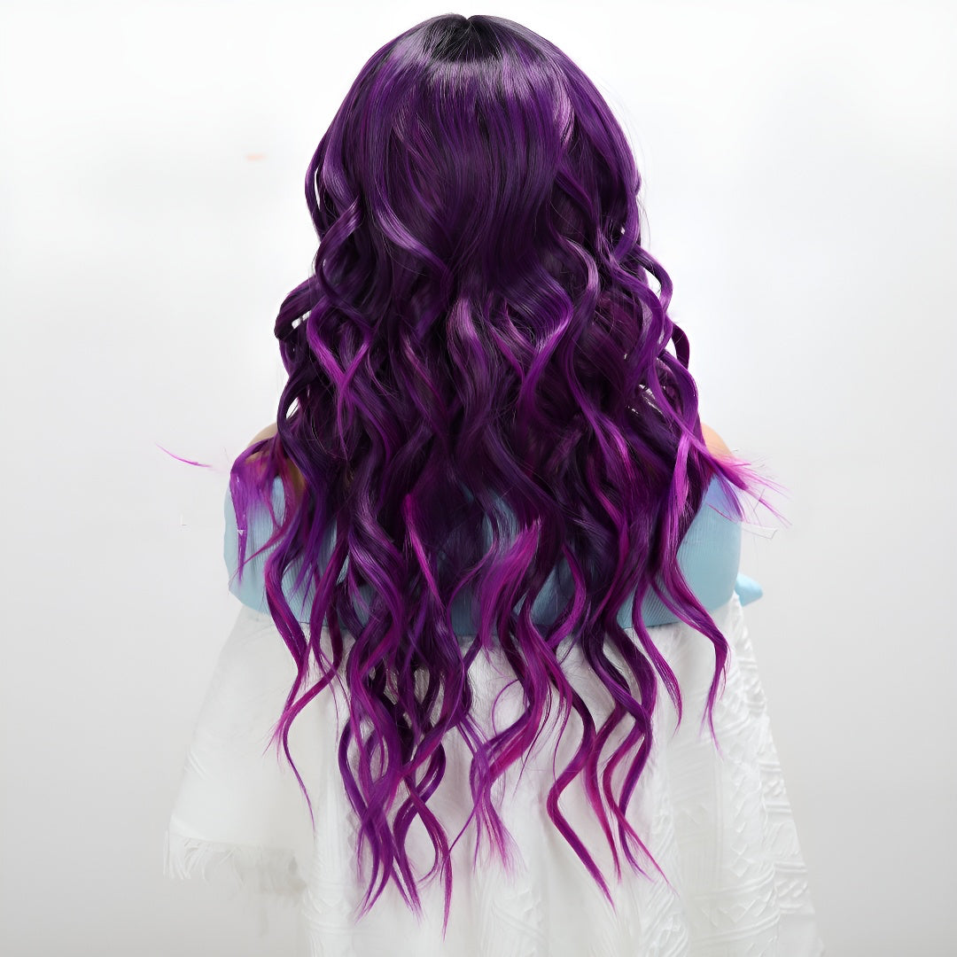 Fashion Front Lace Wig Purple Curly Hair Hot-Selling Wig