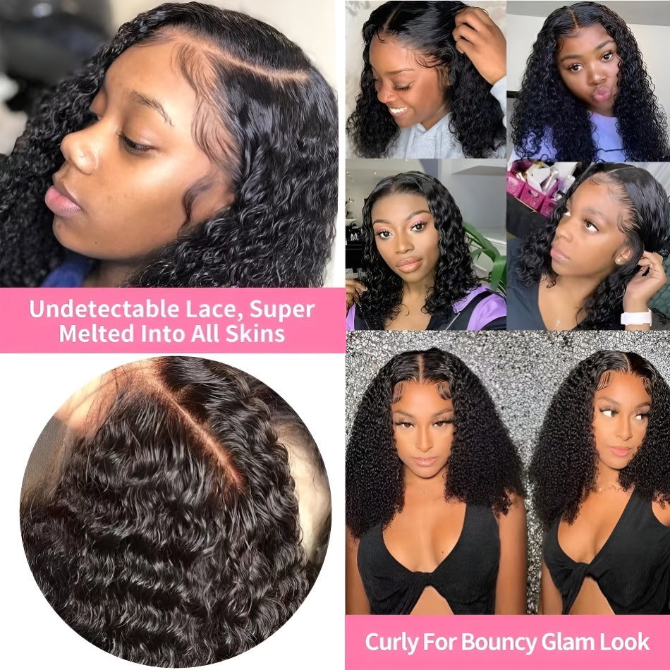 Human Hair Wigs Front Lace Wig Set Independent Station Hot Selling Black Small Curly Wig Cap In Stock