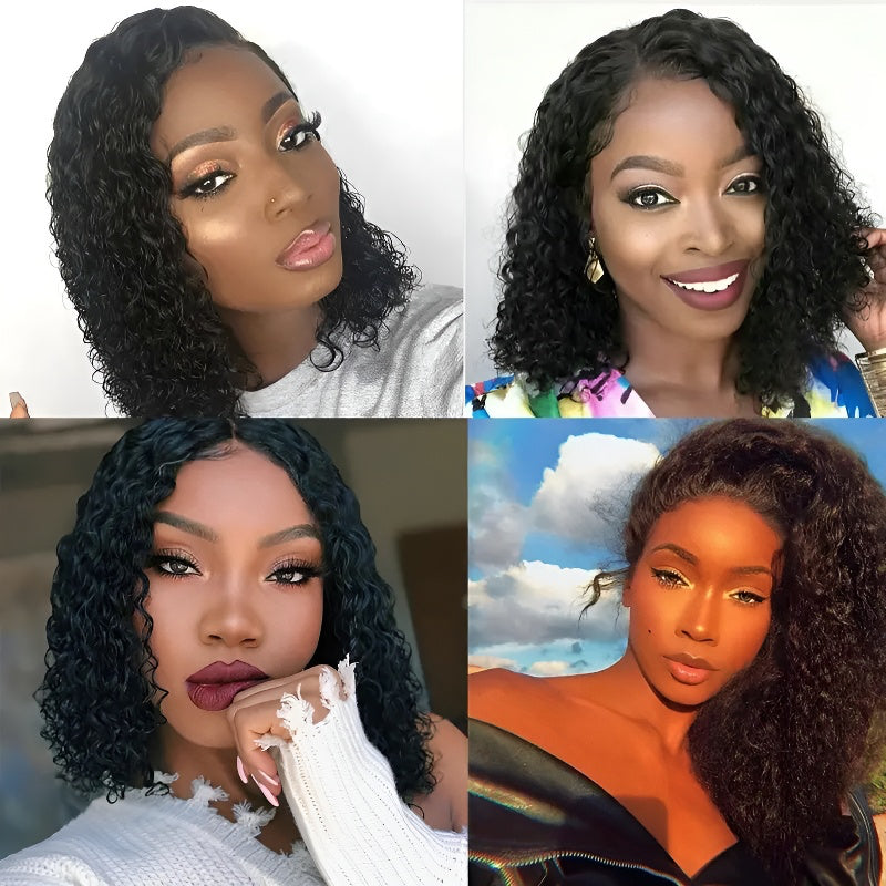 Short Curly Lace Front Parted Wig for Women, Natural Everyday Style
