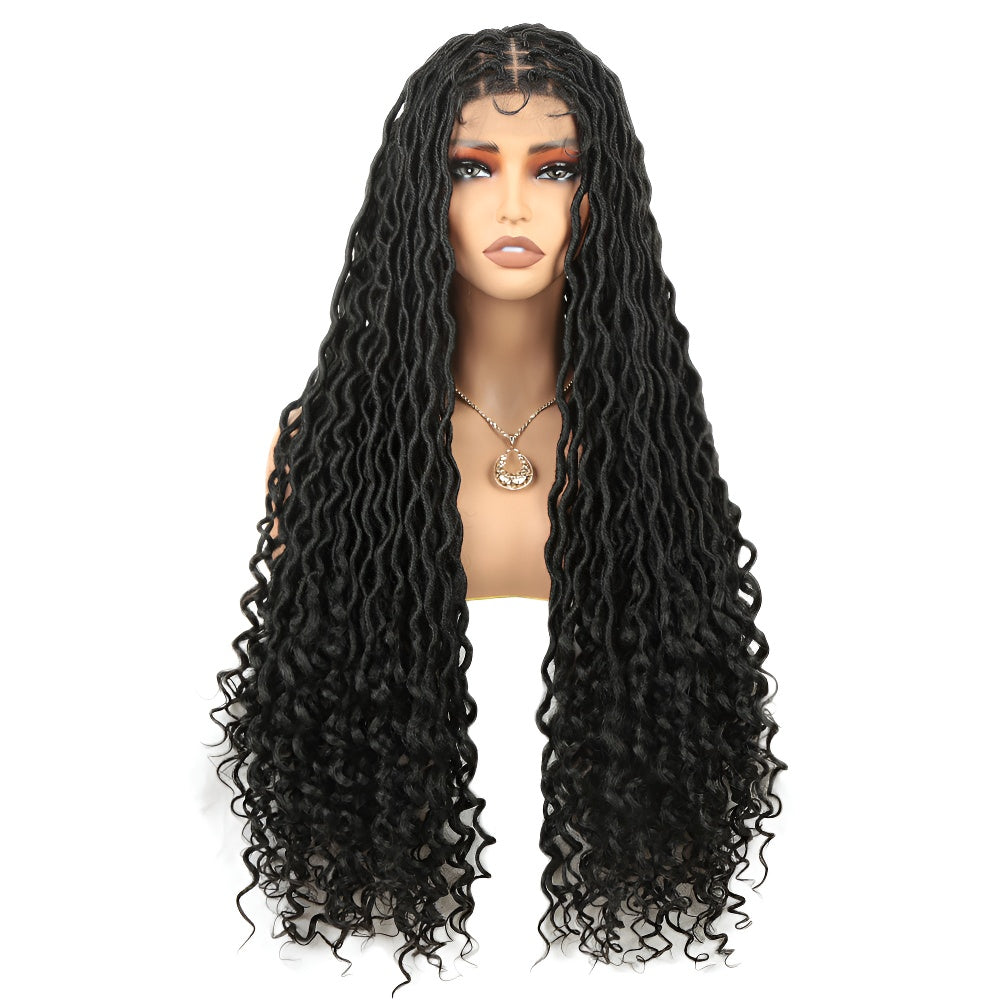 3 Hand-Woven Wig Headband Braids Women's Dreadlocks Goddess Locs Three-Strand River Locs