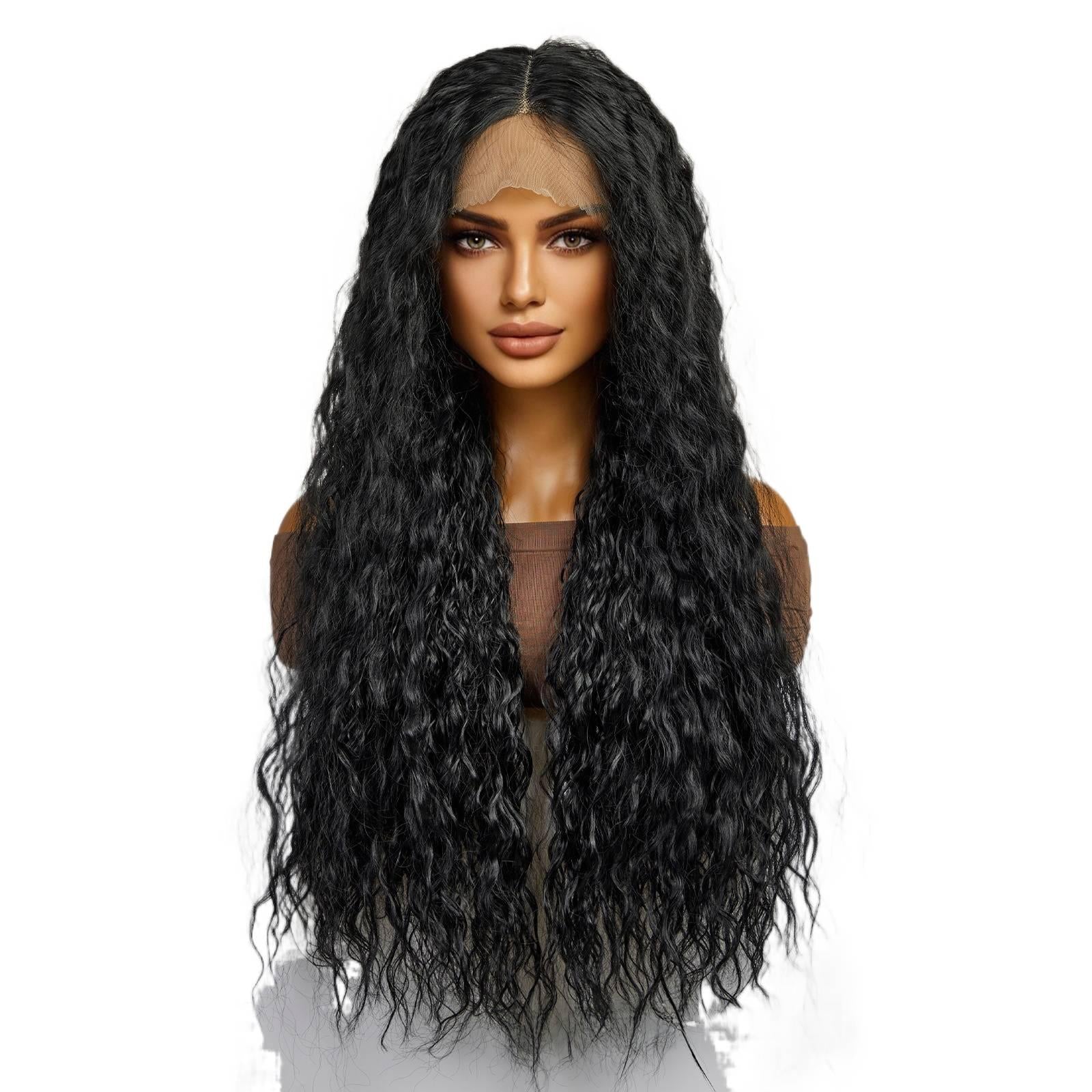 Lace Wig Small T5*1 Curly Long Curly Wig Full Head Hand-Woven Lace Small Curly Natural Hair