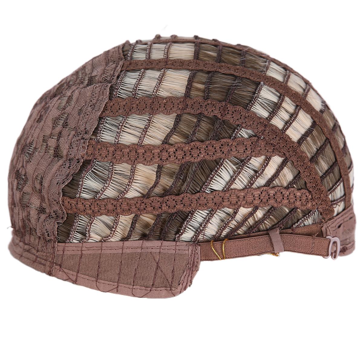 New 12inch Honey Tea Flax Color Air Bangs High Women's Wig Cap